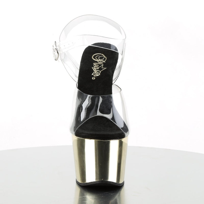 ADORE-708 Clear/Gold Chrome Platform Sandal Pleaser US Size (Women's): 5