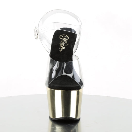 ADORE-708 Clear/Gold Chrome Platform Sandal Pleaser US Size (Women's): 5