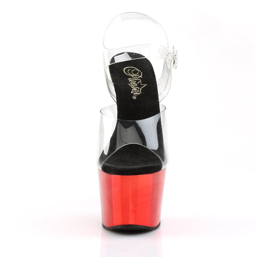 ADORE-708 Clear/Red Chrome Platform Sandal Pleaser US Size (Women's): 5