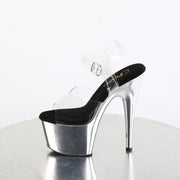 ADORE-708 Clear/Silver Chrome Platform Sandal Pleaser US Size (Women's): 5