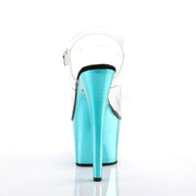 ADORE-708 Clear/Turquoise Chrome Platform Sandal Platform Sandal Pleaser US Size (Women's): 5