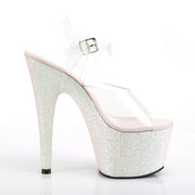 ADORE-708HMG Clear/Opal Multi Glitter Platform Sandal Pleaser US Size (Women's): 5