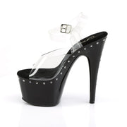 ADORE-708LS Clear/Black Platform Sandal Pleaser US Size (Women's): 5