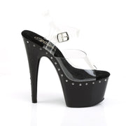 ADORE-708LS Clear/Black Platform Sandal Pleaser US Size (Women's): 5