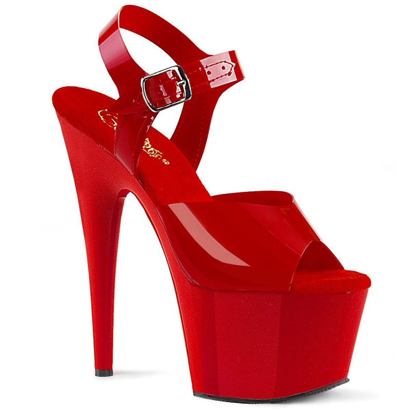 ADORE-708N Red (Jelly-Like) TPU/Red Platform Sandal Pleaser US Size (Women's): 5