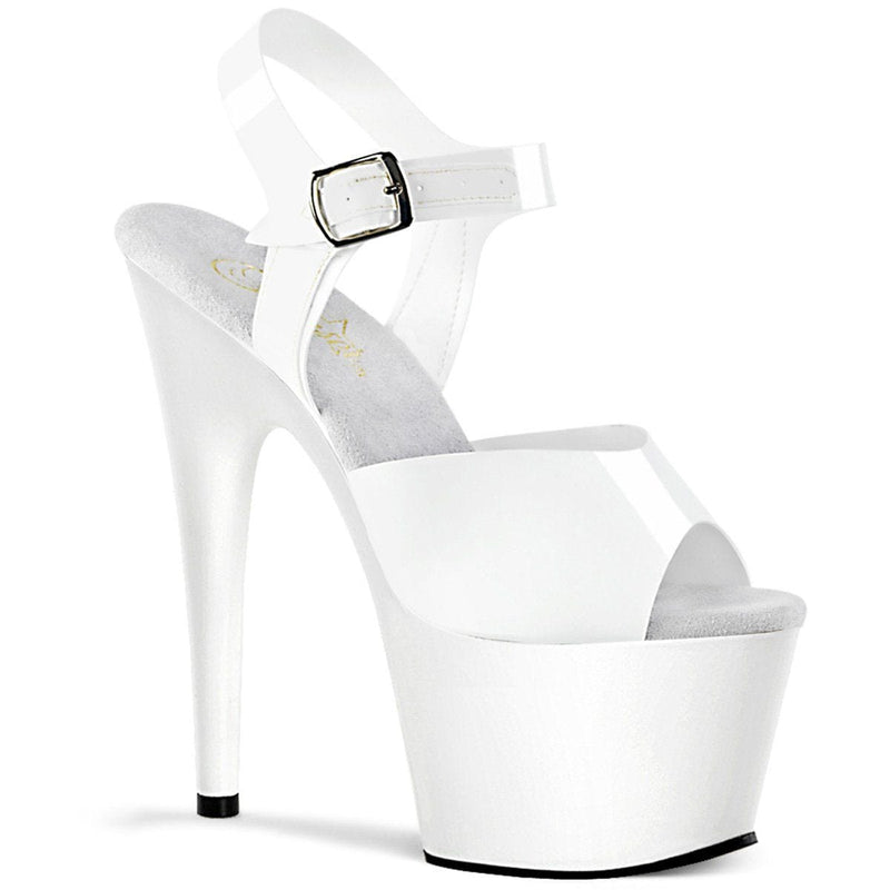ADORE-708N White (Jelly-Like) TPU/White Platform Sandal Pleaser US Size (Women's): 5