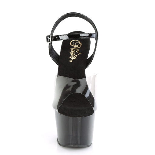 ADORE-708T-1 Smoke-Black/Black-Clear Ombre Platform Sandal Pleaser US Size (Women's): 5