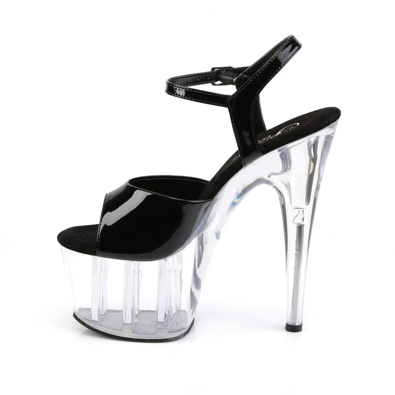 ADORE-709 Black Patent/ Clear Platform Sandal Pleaser US Size (Women's): 5