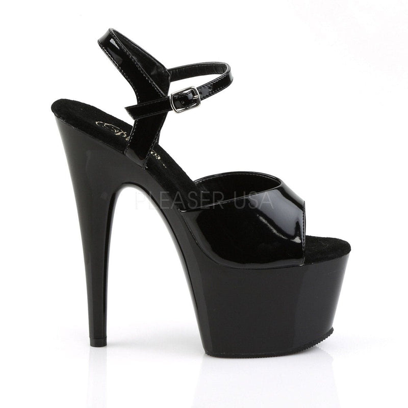 ADORE-709 Black Patent/Black Platform Sandal Pleaser US Size (Women's): 5