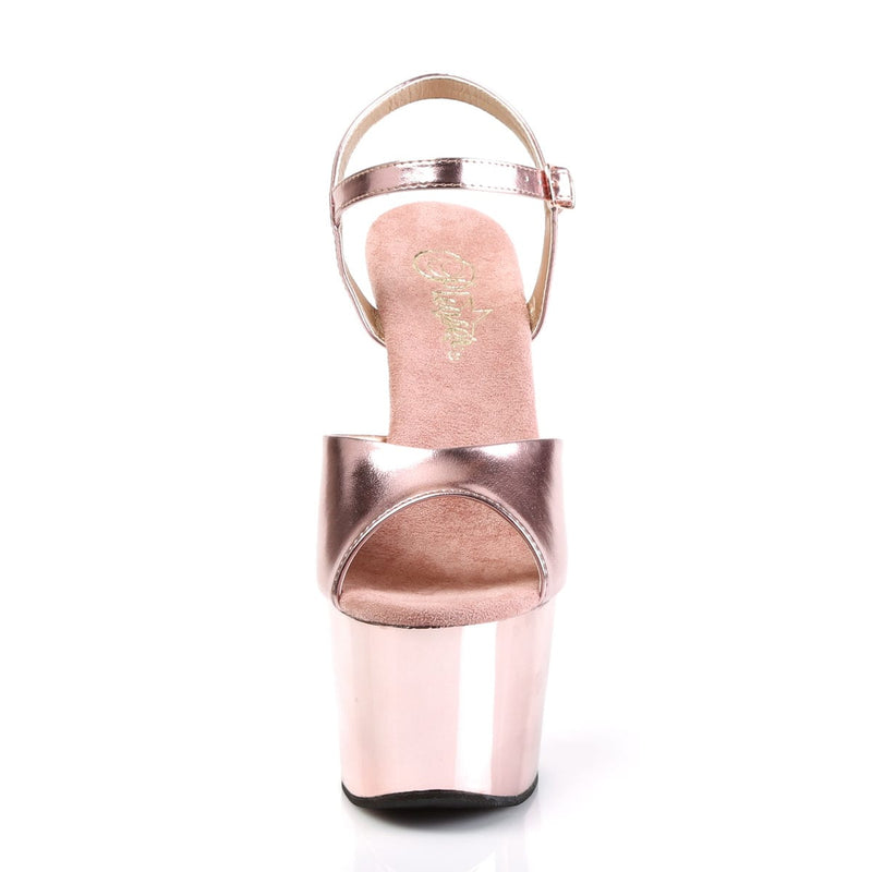 ADORE-709 Rose Gold Metallic Pu/Rose Gold Chrome Platform Sandal Pleaser US Size (Women's): 5