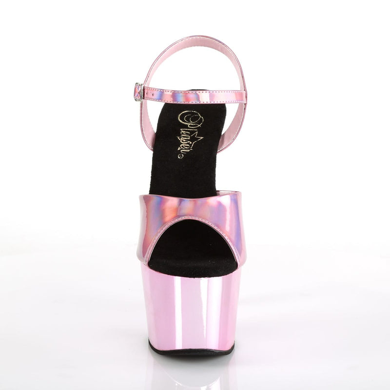 ADORE-709HGCH Baby Pink Hologram/Baby Pink Chrome Platform Sandal Pleaser US Size (Women's): 5