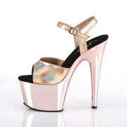 ADORE-709HGCH Rose Gold Hologram/Rose Gold Chrome Platform Sandal Pleaser US Size (Women's): 5