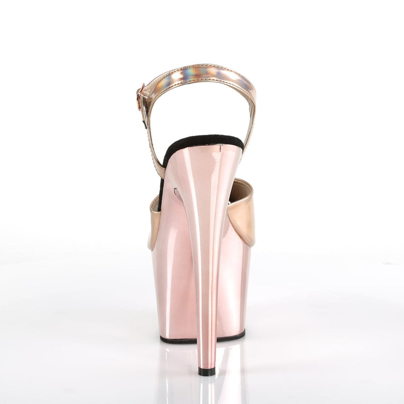 ADORE-709HGCH Rose Gold Hologram/Rose Gold Chrome Platform Sandal Pleaser US Size (Women's): 5