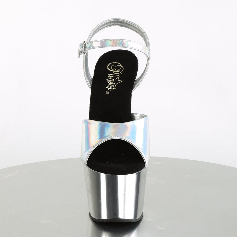 ADORE-709HGCH Silver Hologram/Silver Chrome Platform Sandal Pleaser US Size (Women's): 5