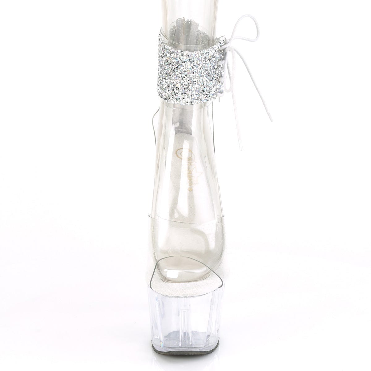 ADORE-724RS-02 Clear-Silver Rhinestones/Clear Platform Sandal Pleaser US Size (Women's): 5