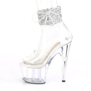 ADORE-724RS-02 Clear-Silver Rhinestones/Clear Platform Sandal Pleaser US Size (Women's): 5