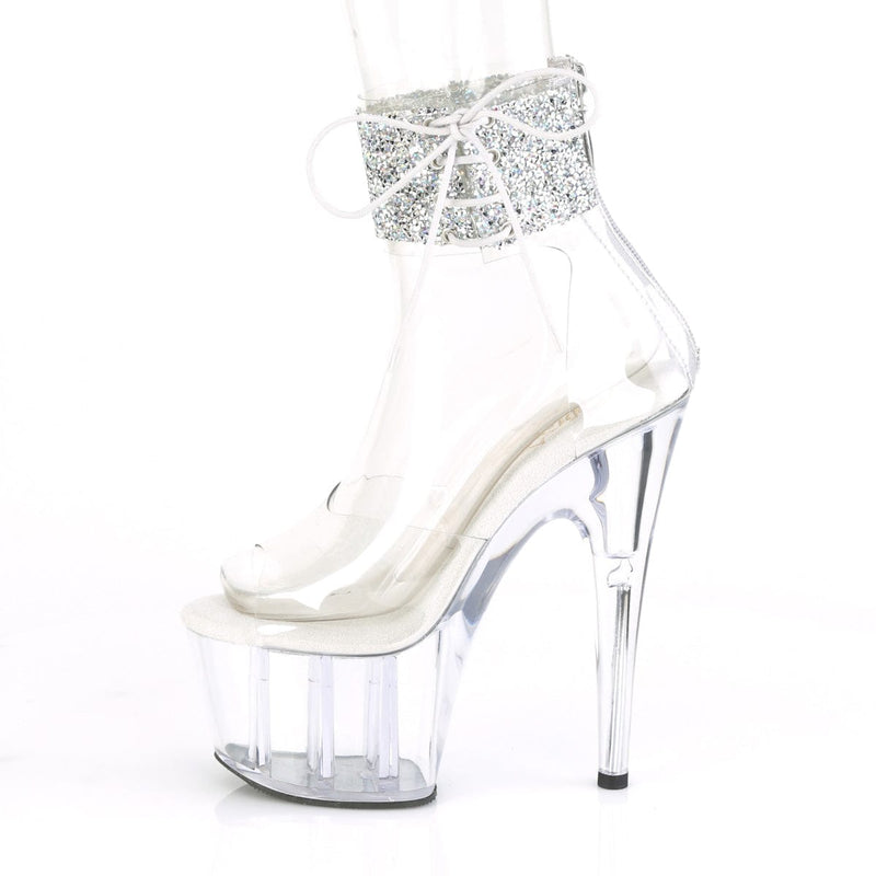 ADORE-724RS-02 Clear-Silver Rhinestones/Clear Platform Sandal Pleaser US Size (Women's): 5