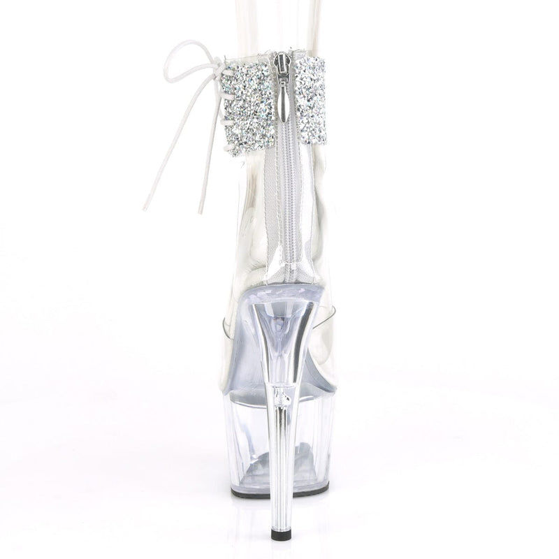 ADORE-724RS-02 Clear-Silver Rhinestones/Clear Platform Sandal Pleaser US Size (Women's): 5