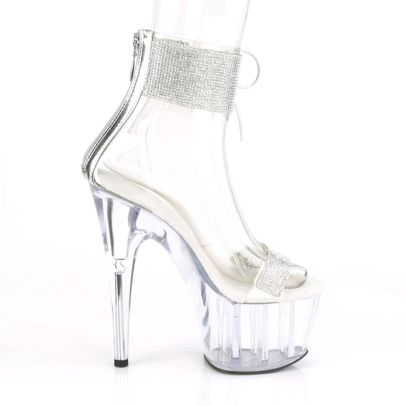 ADORE-727RS Clear-Silver/Clear Platform Sandal Pleaser US Size (Women's): 5