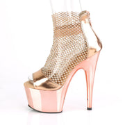 ADORE-765RM R.Gold Metallic Pu-Rhinestones Mesh/R.Gold Chrome Platform Sandal Pleaser US Size (Women's): 5
