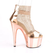 ADORE-765RM R.Gold Metallic Pu-Rhinestones Mesh/R.Gold Chrome Platform Sandal Pleaser US Size (Women's): 5
