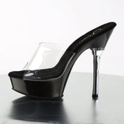 ALLURE-601 Clear/Black Platform Sandal Pleaser US Size (Women's): 5