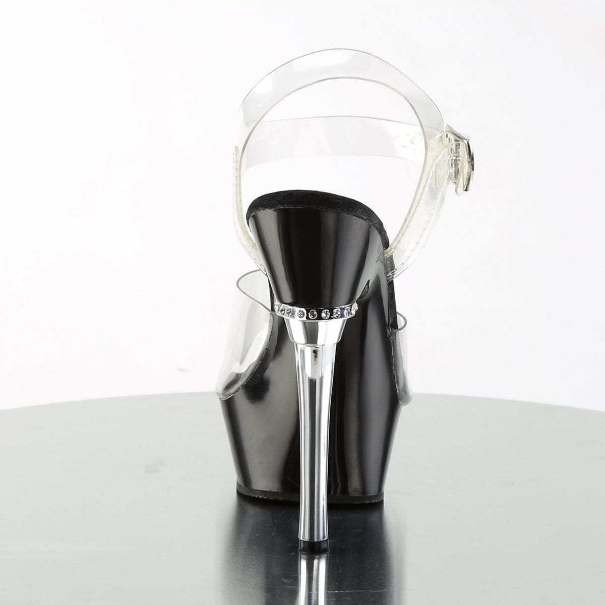 ALLURE-608 Clear/Black Platform Sandal Pleaser US Size (Women's): 5