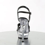 ALLURE-609 Black Patent/Clear Platform Sandal Pleaser US Size (Women's): 5