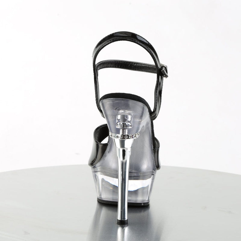 ALLURE-609 Black Patent/Clear Platform Sandal Pleaser US Size (Women's): 5