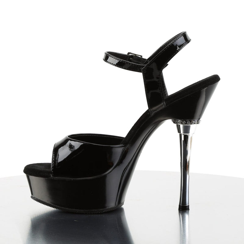 ALLURE-609 Black Patent/Black Platform Sandal Pleaser US Size (Women's): 5