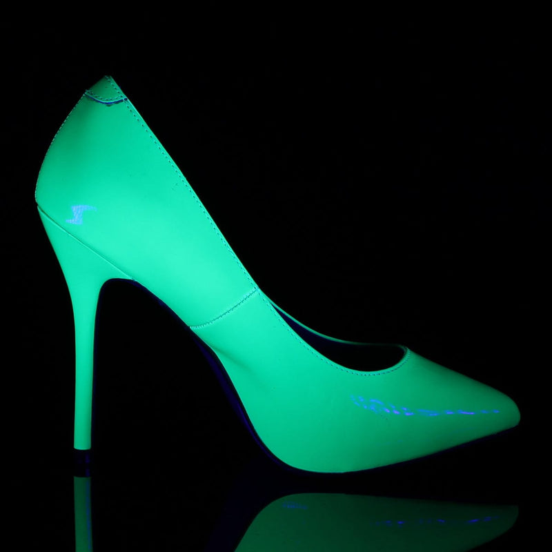 AMUSE-20 Neon Green Patent Pump Pleaser US Size (Women's): 5