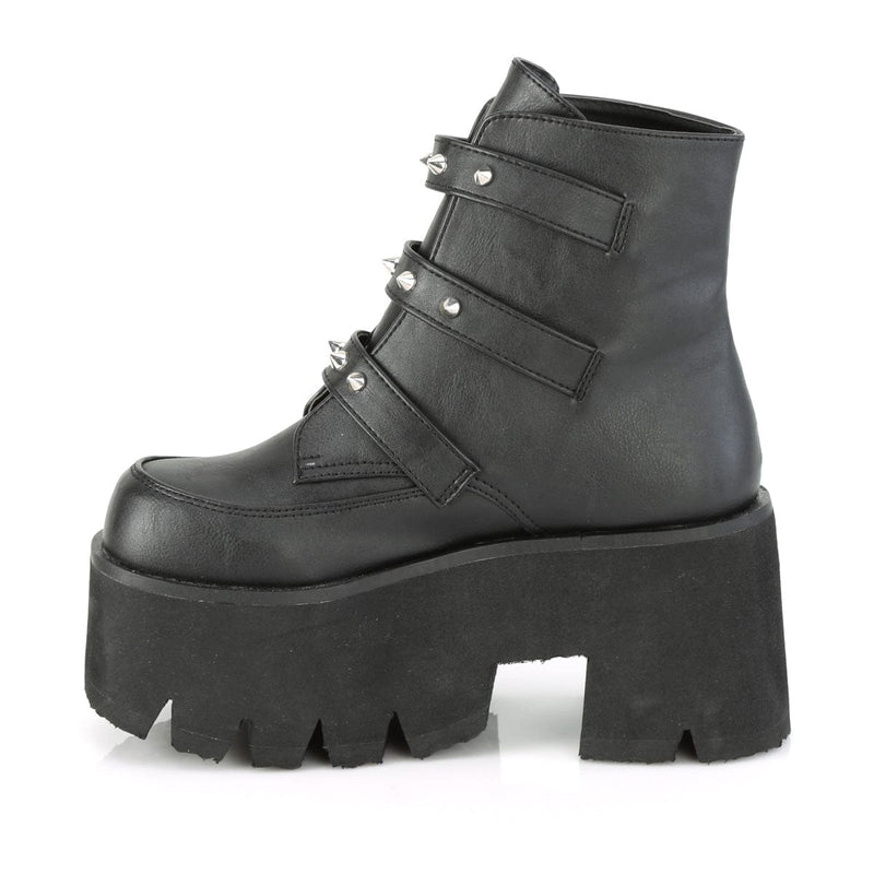 ASHES-55 Black Vegan Leather Demonia US Size (Women's): 6