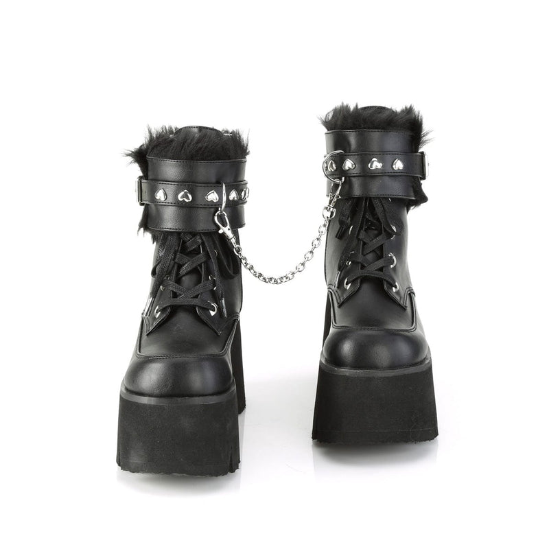 ASHES-57 Black Vegan Leather Ankle Boot Demonia US Size (Women's): 6