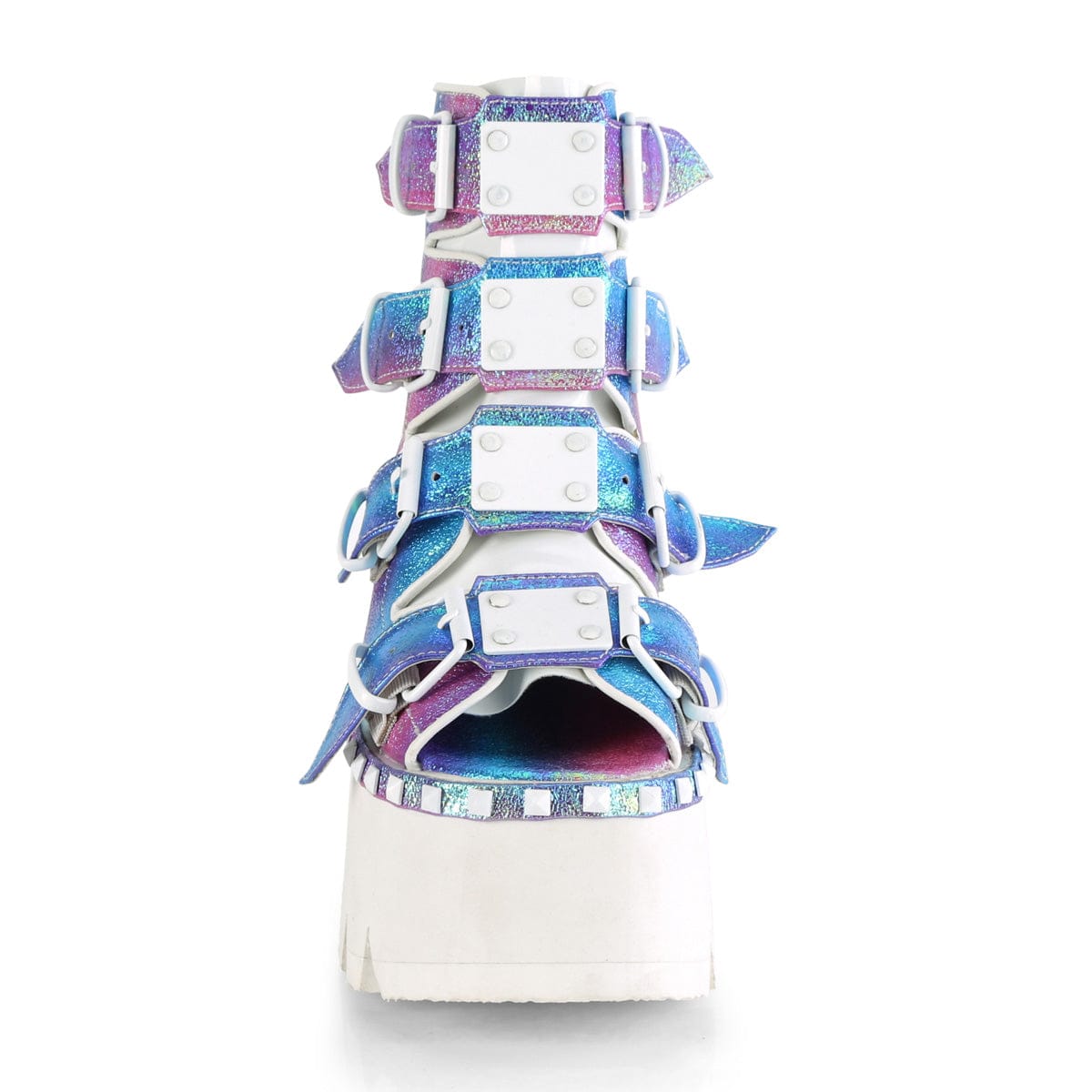 ASHES-70 Purple Multi Iridescent Vegan Leather Ankle Boot Demonia US Size (Women's): 6