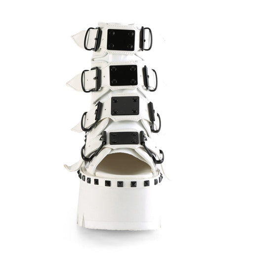 ASHES-70 White Vegan Leather Ankle Boot Demonia US Size (Women's): 6