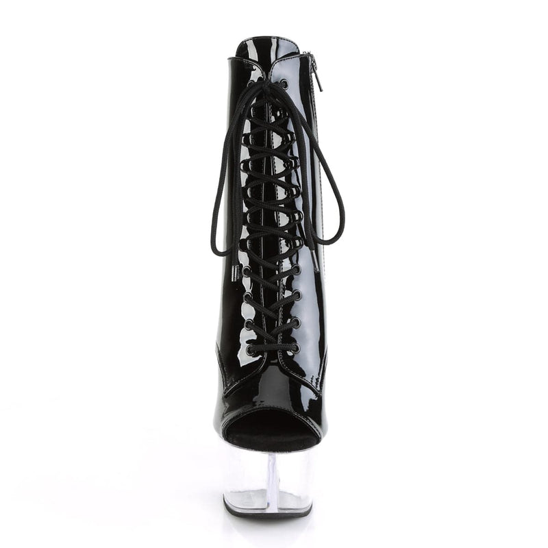 ASPIRE-1021 Black Patent/Clear Ankle Boot Pleaser US Size (Women's): 5