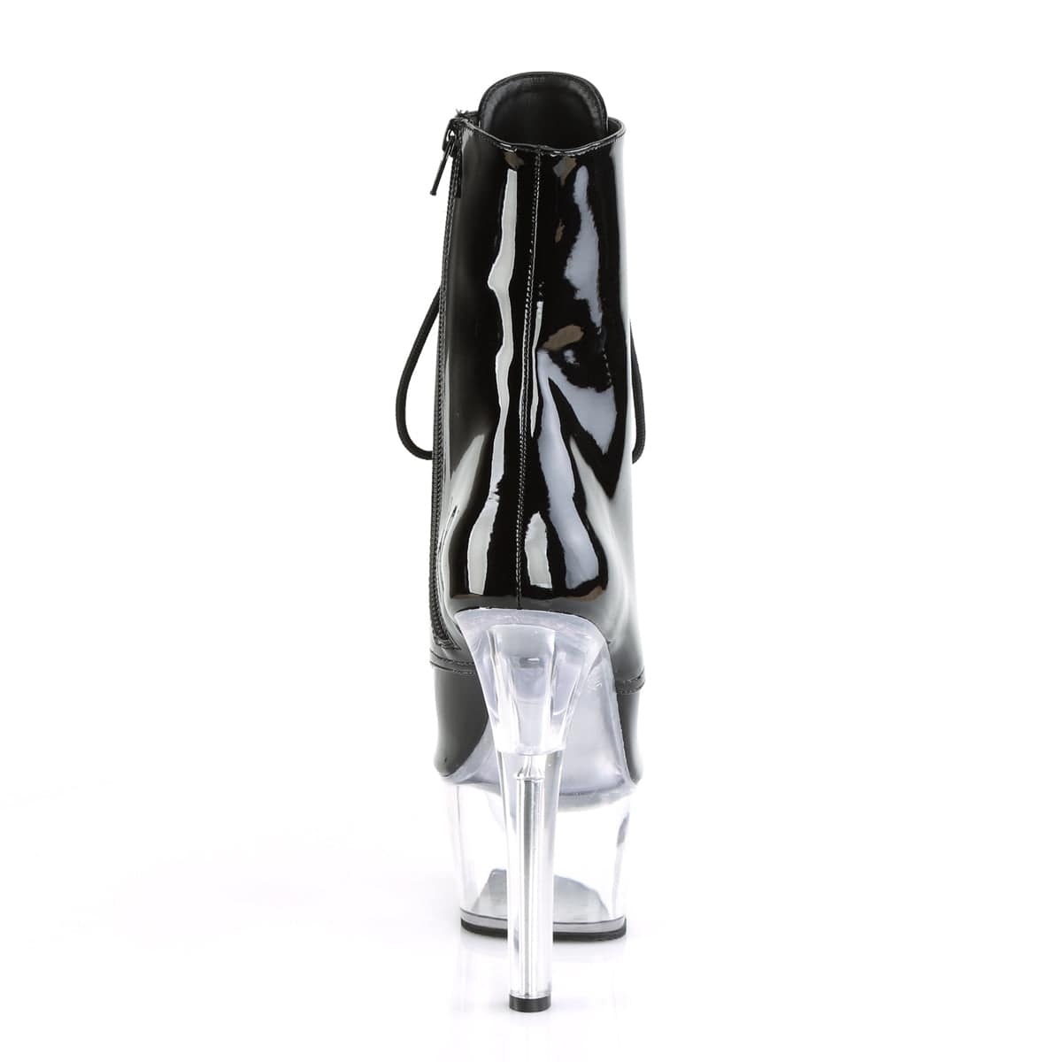 ASPIRE-1021 Black Patent/Clear Ankle Boot Pleaser US Size (Women's): 5