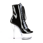 ASPIRE-1021 Black Patent/Clear Ankle Boot Pleaser US Size (Women's): 5