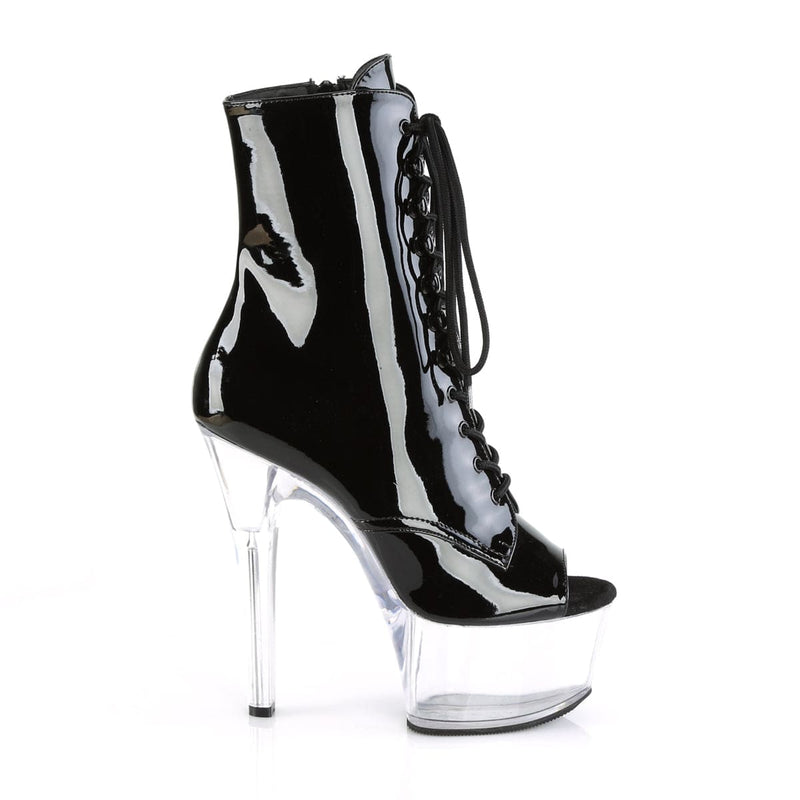 ASPIRE-1021 Black Patent/Clear Ankle Boot Pleaser US Size (Women's): 5