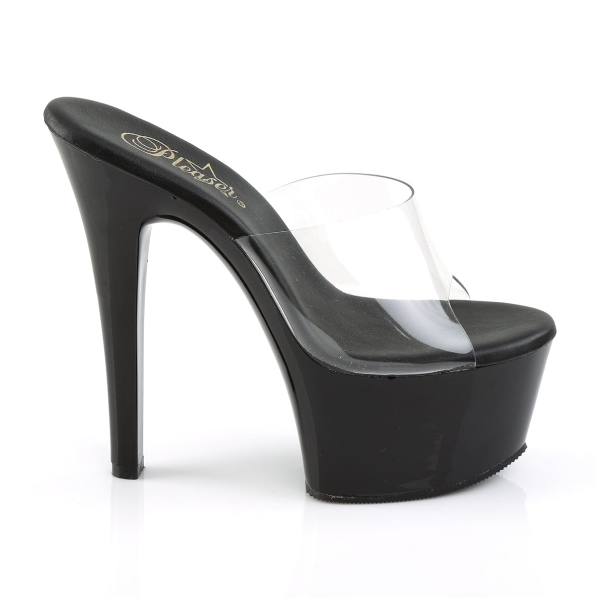 ASPIRE-601 Clear/Black Matte Slide Pleaser US Size (Women's): 5