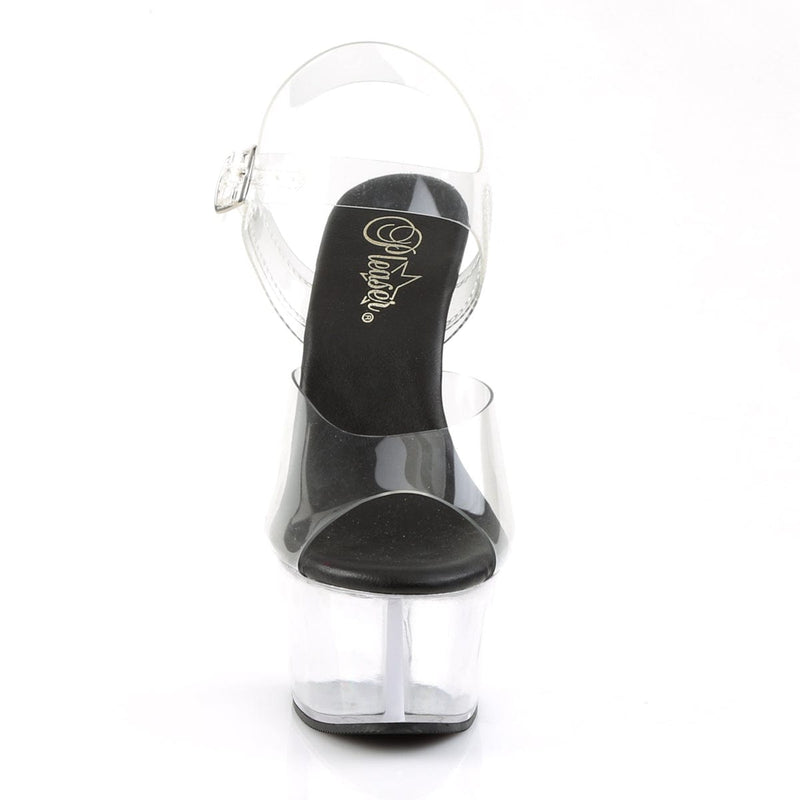 ASPIRE-608 Clear-Black/Clear Platform Sandal Pleaser US Size (Women's): 5