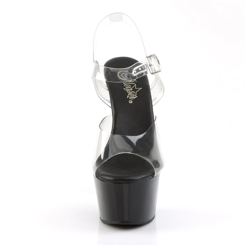 ASPIRE-608 Clear/Black Platform Sandal Pleaser US Size (Women's): 5