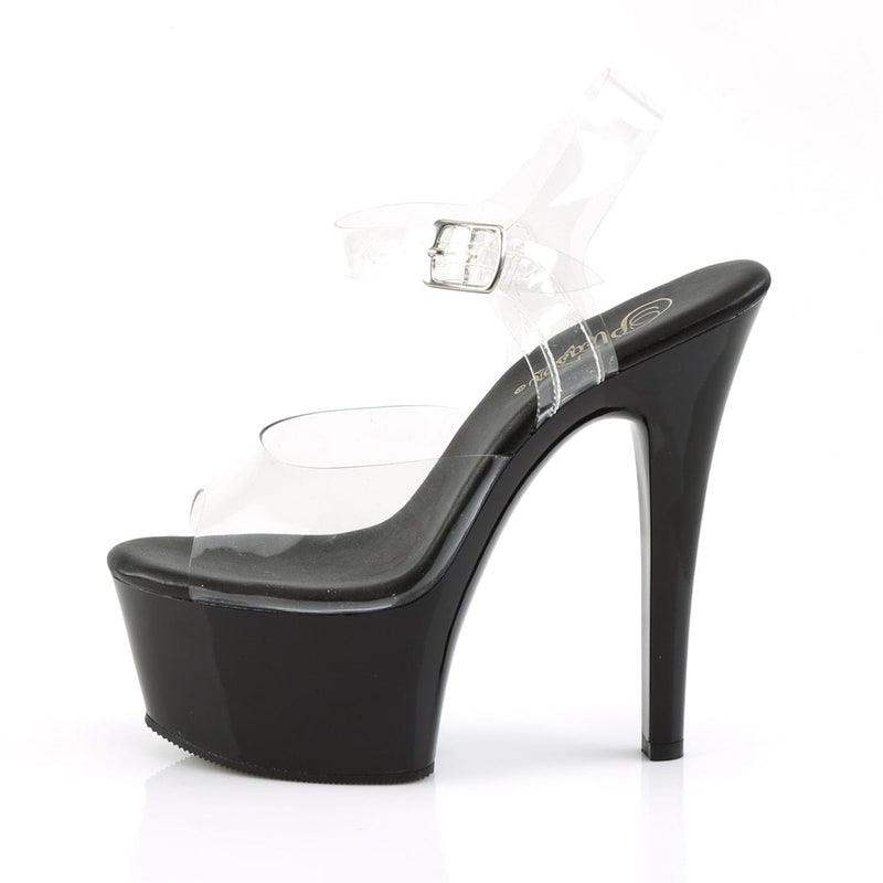 ASPIRE-608 Clear/Black Platform Sandal Pleaser US Size (Women's): 5