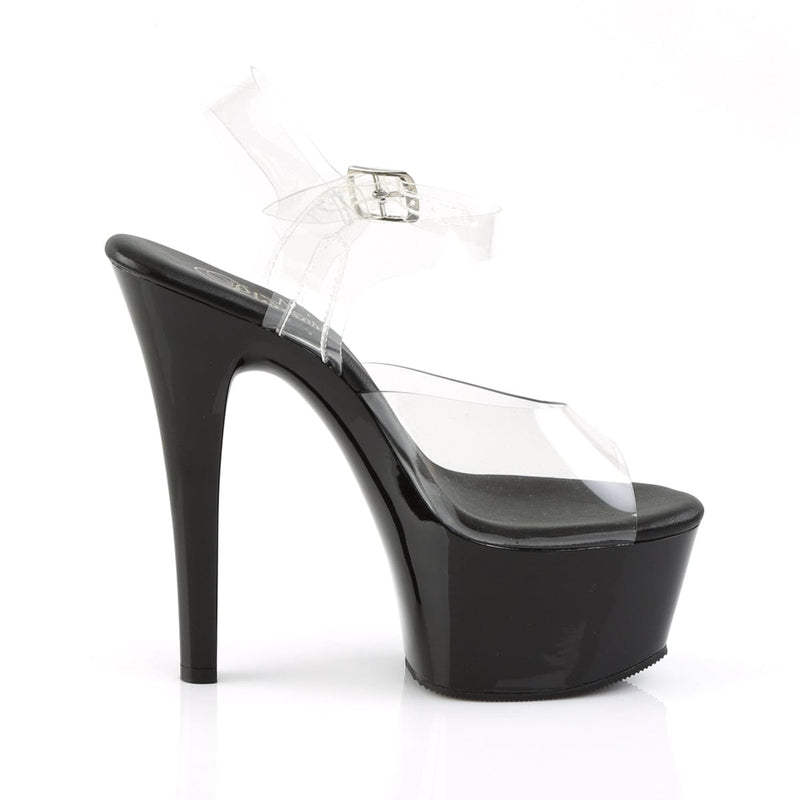 ASPIRE-608 Clear/Black Platform Sandal Pleaser US Size (Women's): 5