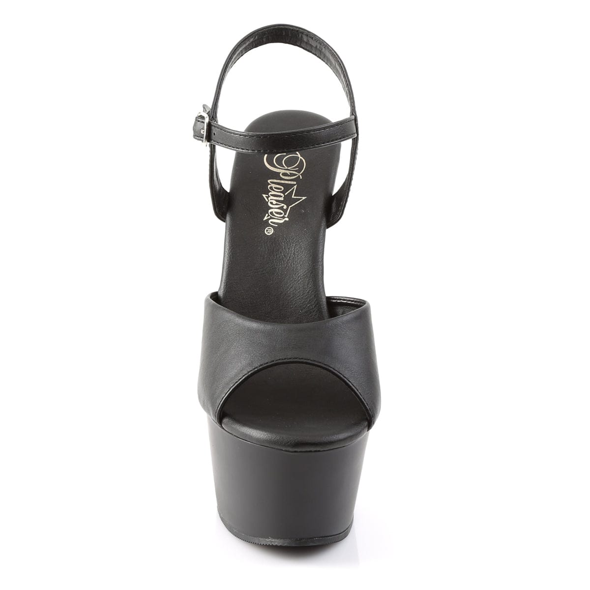 ASPIRE-609 Black Faux Leather/Black Matte Platform Sandal Pleaser US Size (Women's): 5