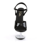 ASPIRE-609 Black Patent/Clear Platform Sandal Pleaser US Size (Women's): 5