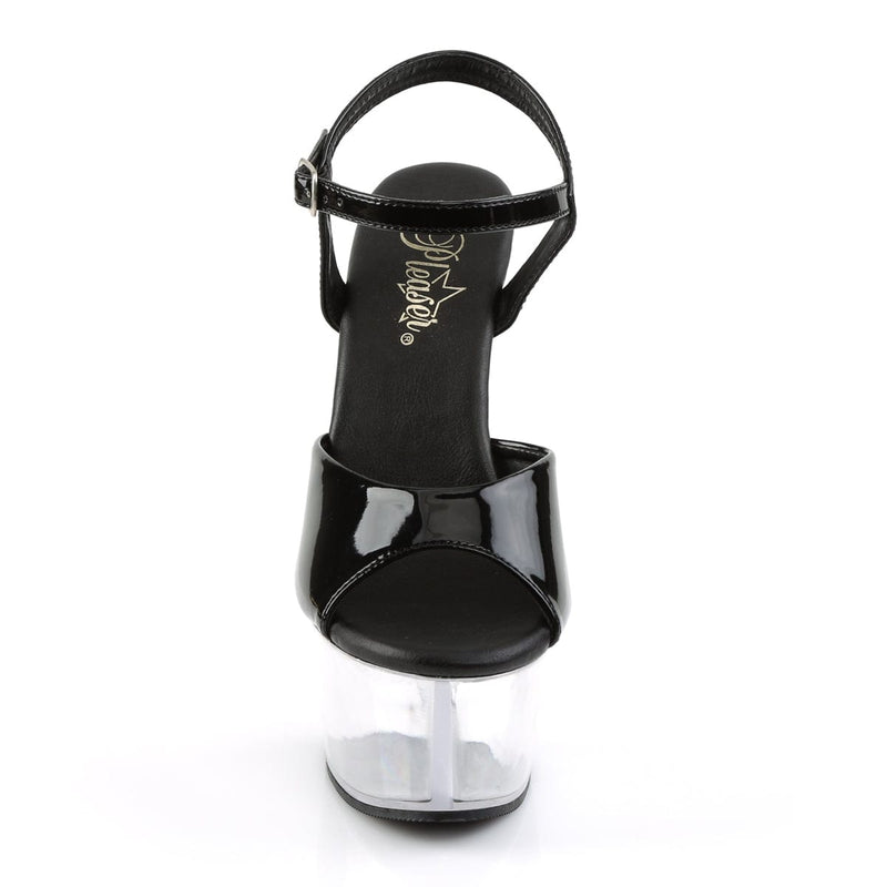 ASPIRE-609 Black Patent/Clear Platform Sandal Pleaser US Size (Women's): 5