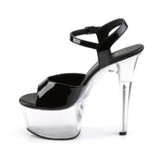 ASPIRE-609 Black Patent/Clear Platform Sandal Pleaser US Size (Women's): 5