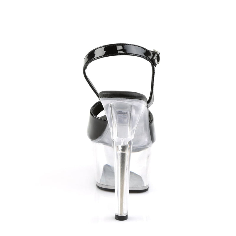 ASPIRE-609 Black Patent/Clear Platform Sandal Pleaser US Size (Women's): 5