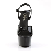 ASPIRE-609 Black Patent/Black Platform Sandal Pleaser US Size (Women's): 5